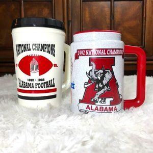 *Rare* Set of 2 University of Alabama National Champions Lid Travel Mugs